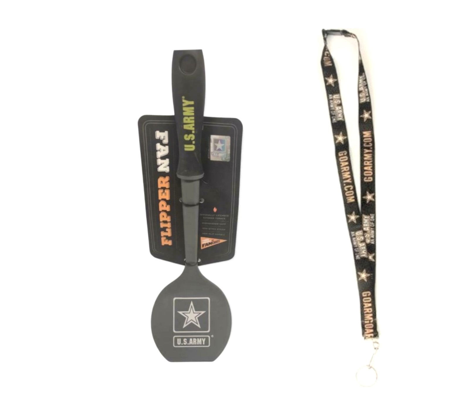 2 PC SET US Army Nylon Spatula Pancake Flipper BBQ and Army Lanyard Both New