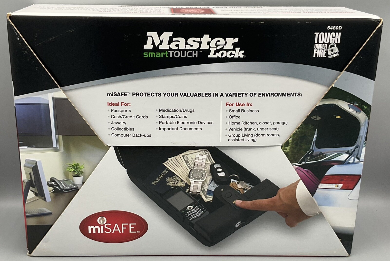 MASTER LOCK Biometric (fingerprint) Small Safe w/Cable & 2 Override Keys