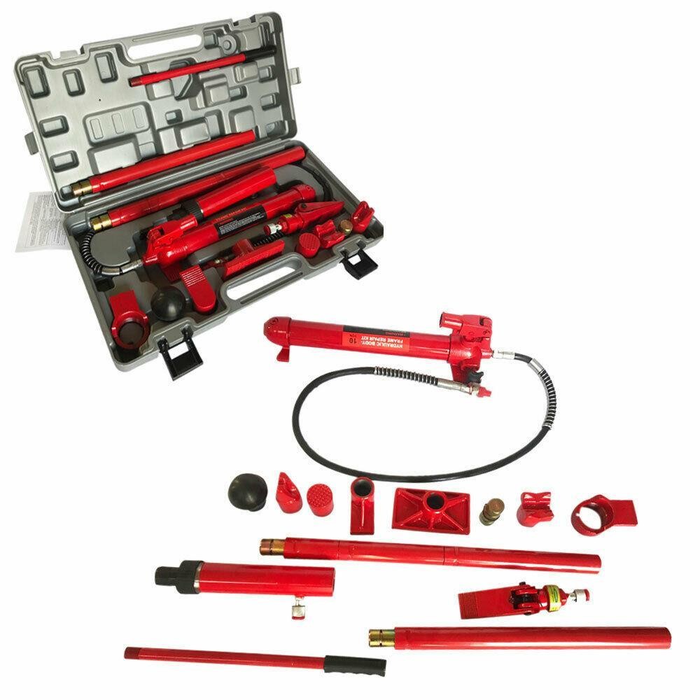 10 Ton Hydraulic Jack Pump Lift Porta Power Ram Repair Tool Kit Set