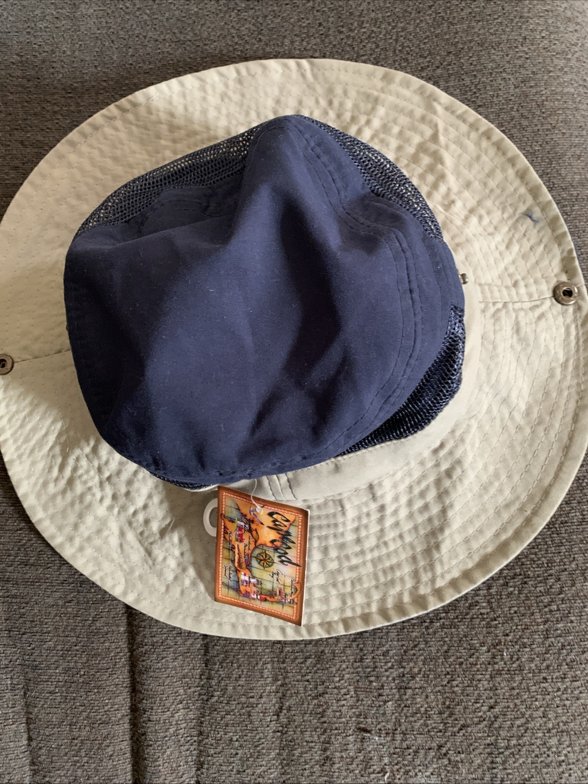 Bucket Hat light weight Cape Code Cloth and mesh sun hat snap sides