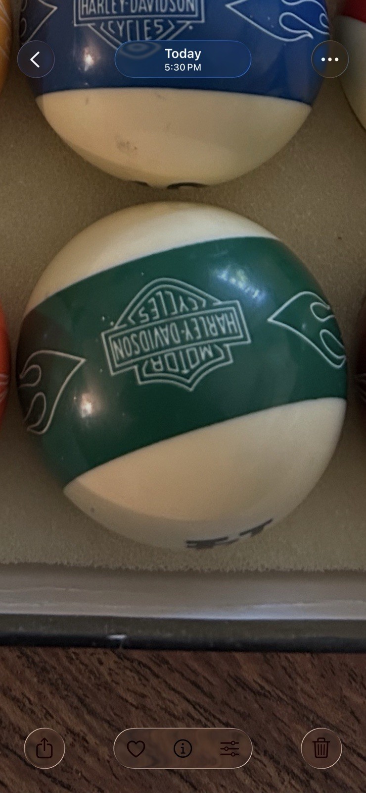 Harley Davidson Individual Replacement/decoration Pool Ball 14 FourteenBall Only