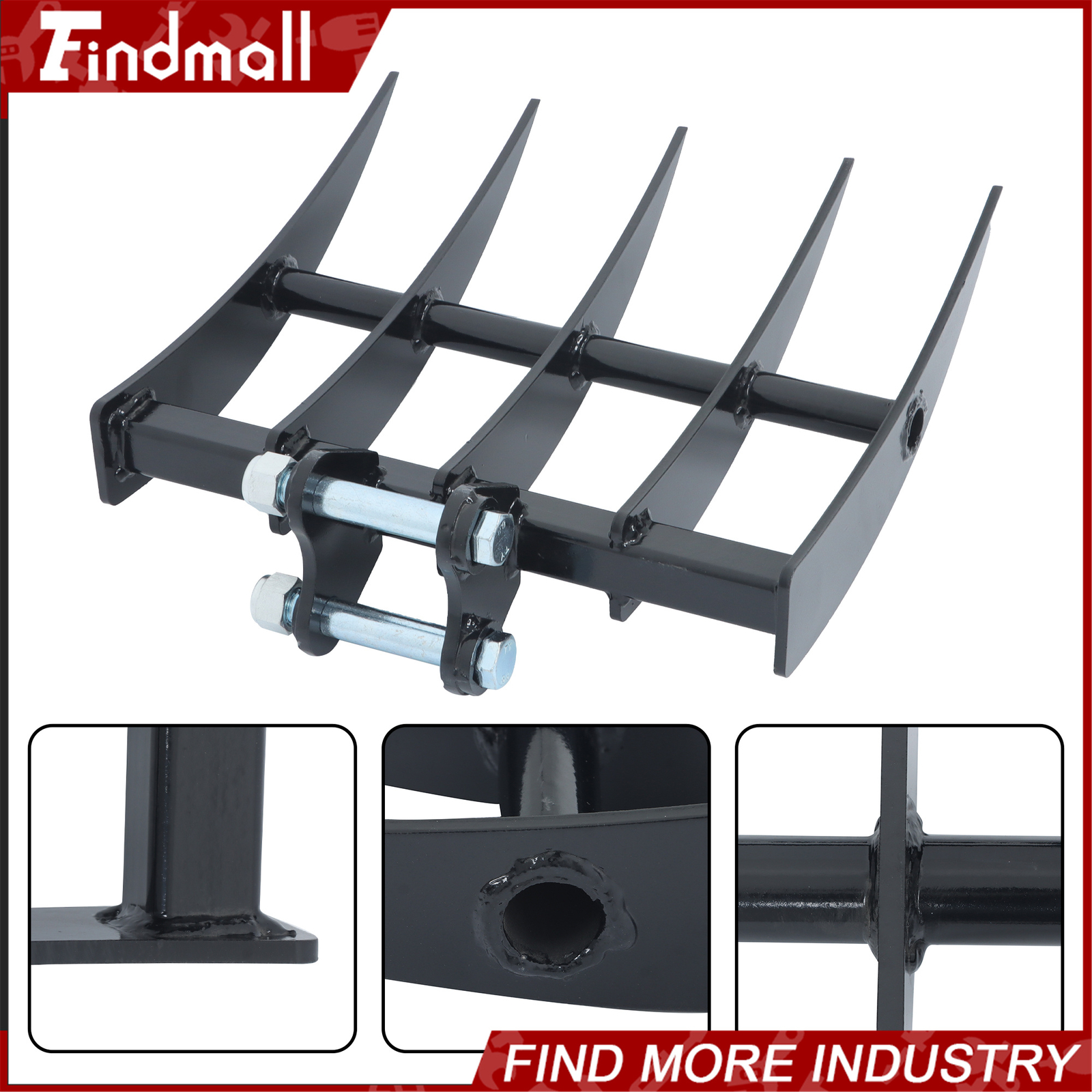 For One Ton to 1.5Ton Mini Excavator Small Digger Rake Attachments