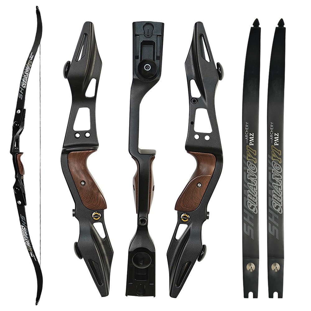 PMZ 60" ILF Takedown Recurve Bow Black Metal Riser Archery Set for Beginner