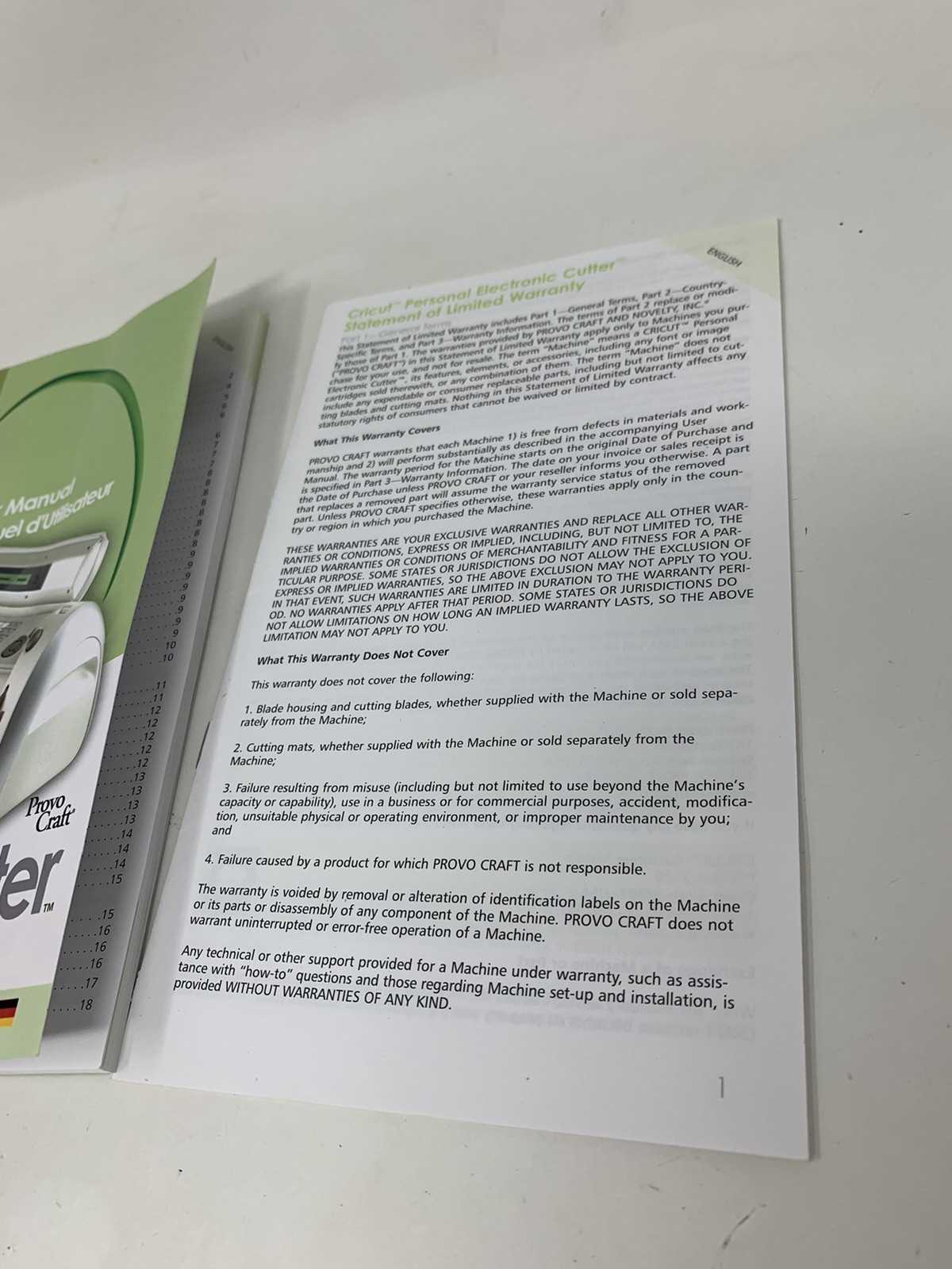 CRICUT Instruction User Manual Book Personal Electonic Cutter Machine 29-0069