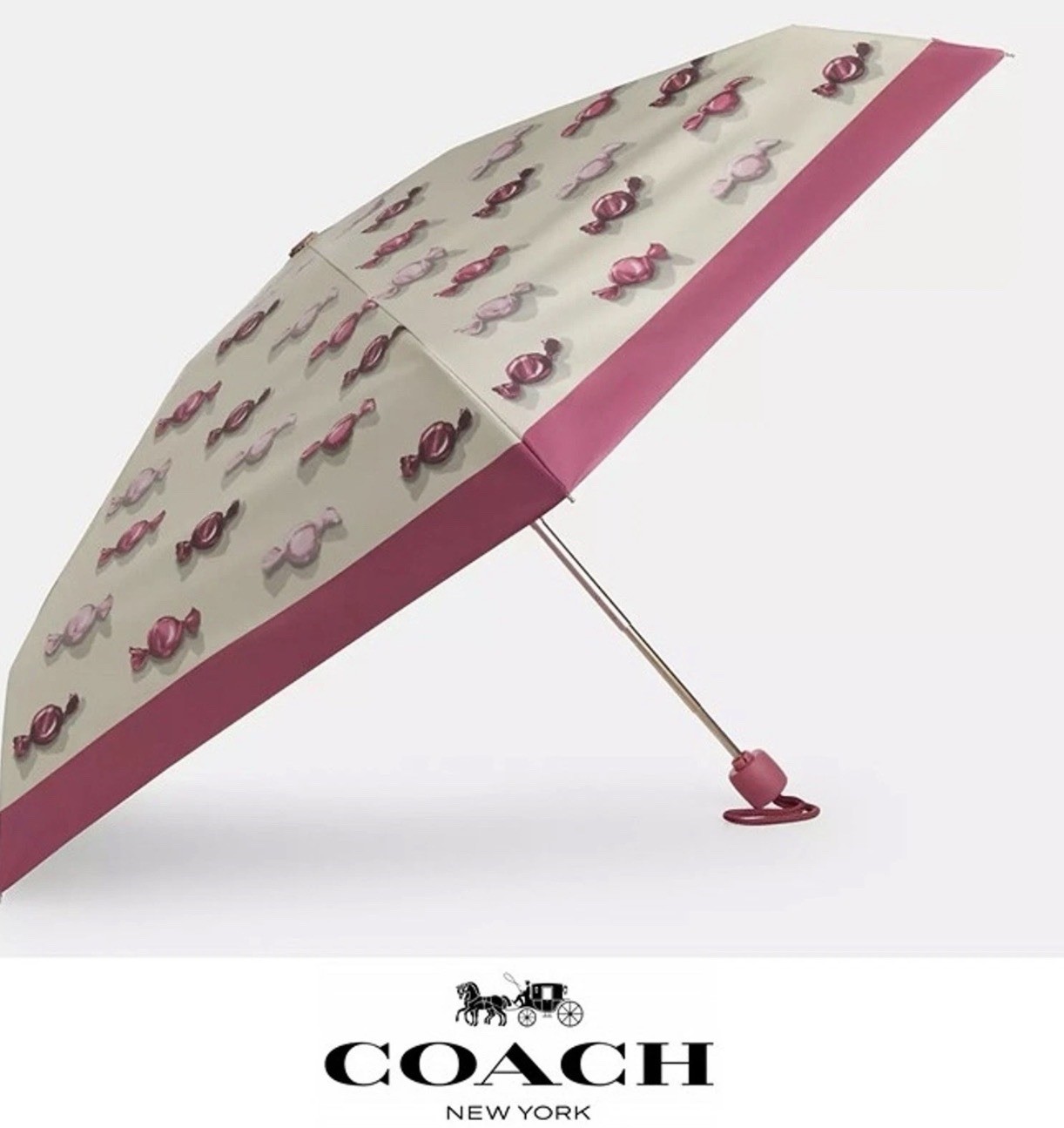 Coach Sand Multi UV Protection Mini Umbrella With Candy Print (CDF39) - NWT