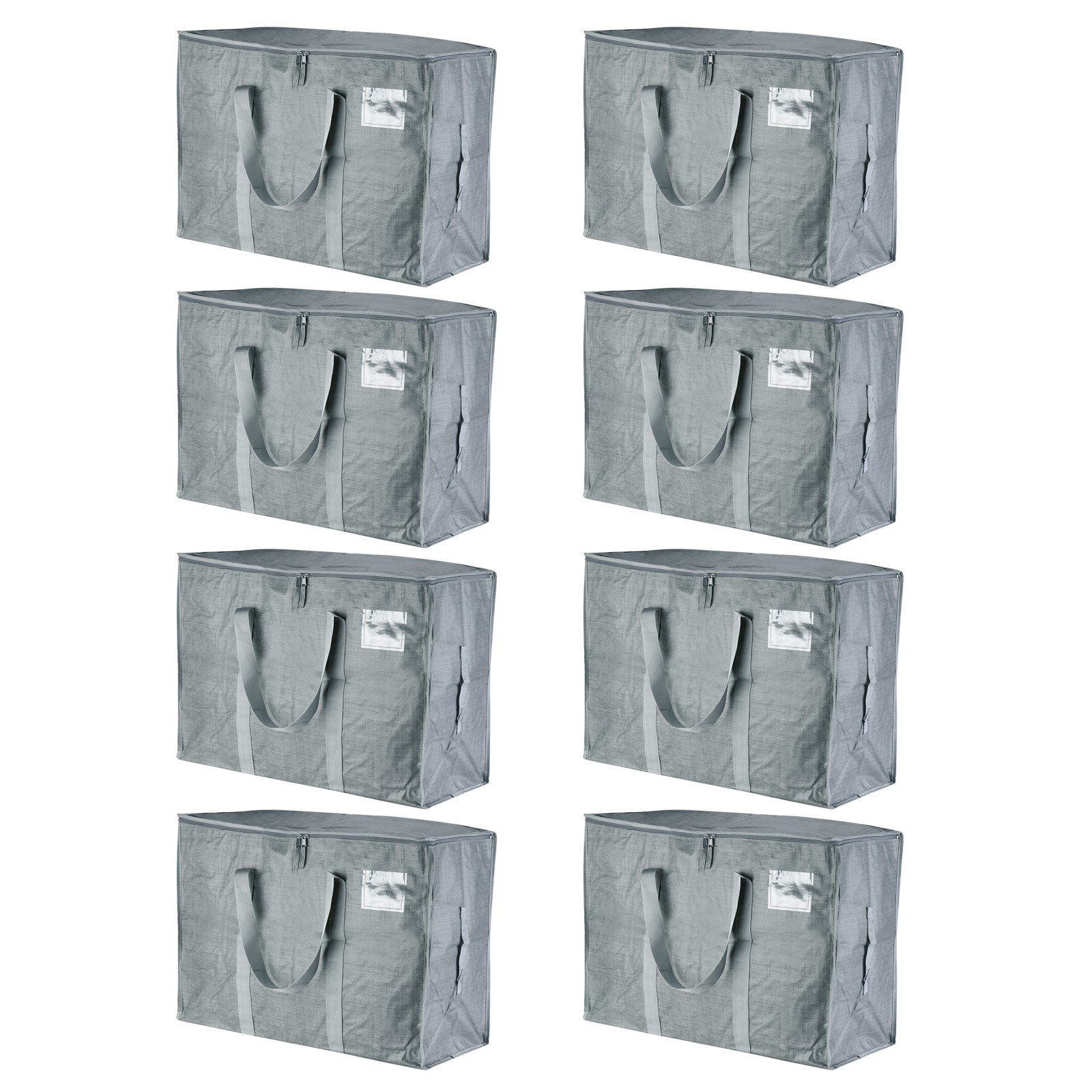 8 Pcs Extra Large Moving Bags Large Bag with Handles and Zipper Grey