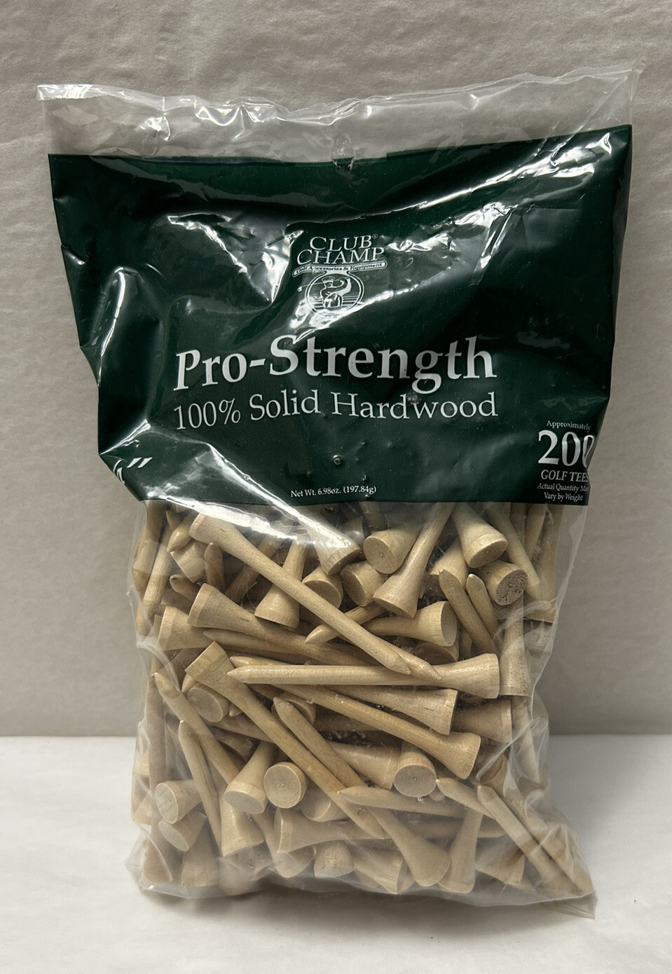 New Golf Tees 200-PACK Club Champ Pro Strength Solid Hardwood 2.75” (G6)
