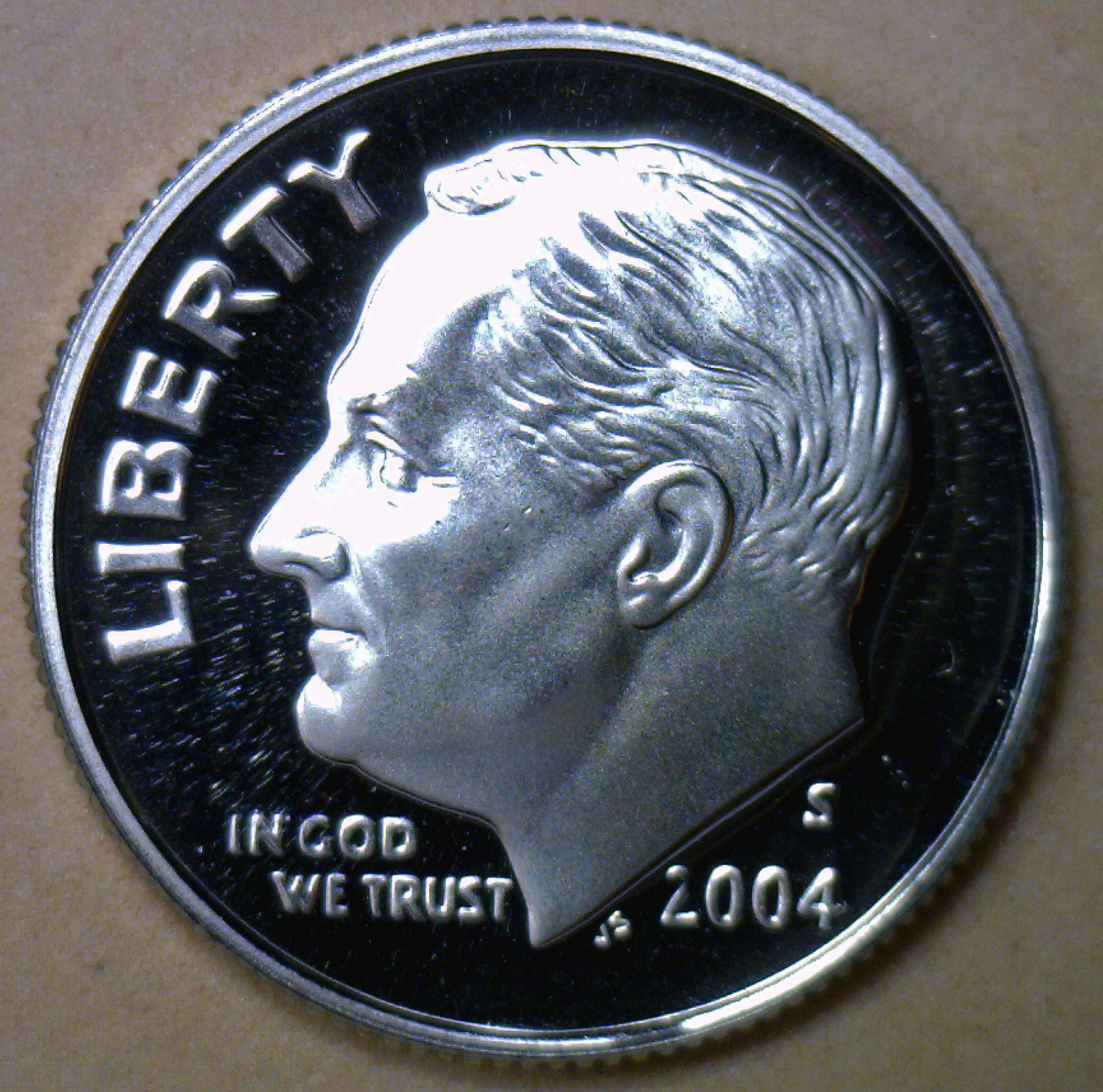 2004 S Proof Roosevelt Dime Ten-Cent Coin 10c