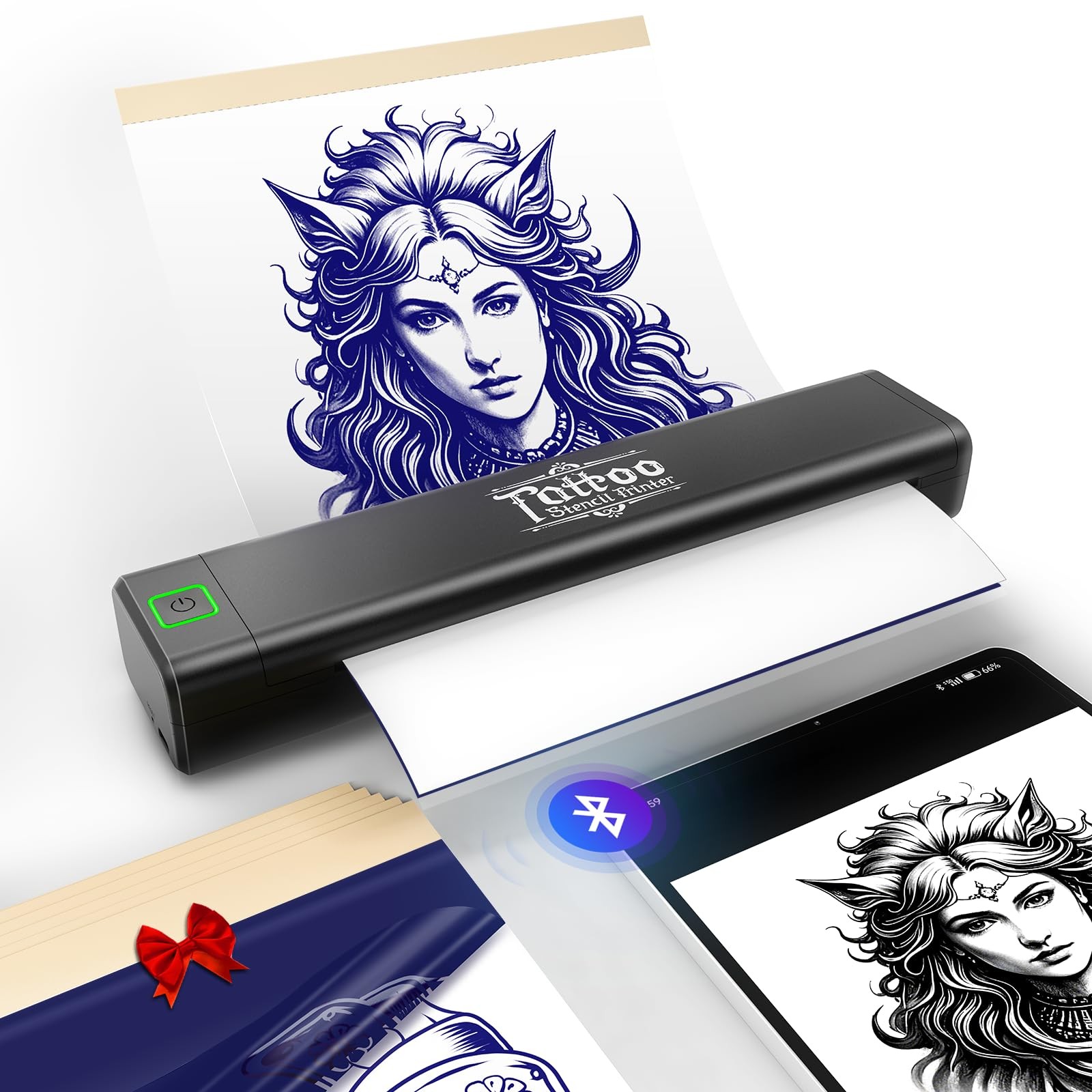 vretti P84 Tattoo Stencil Printer, Kit with 5 Pcs Transfer 5PCS, Black