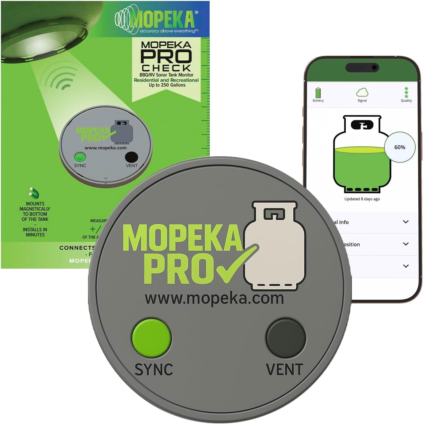 Pro Check Sensor - Wireless Propane Tank Magnetic Sensor Level Indicator