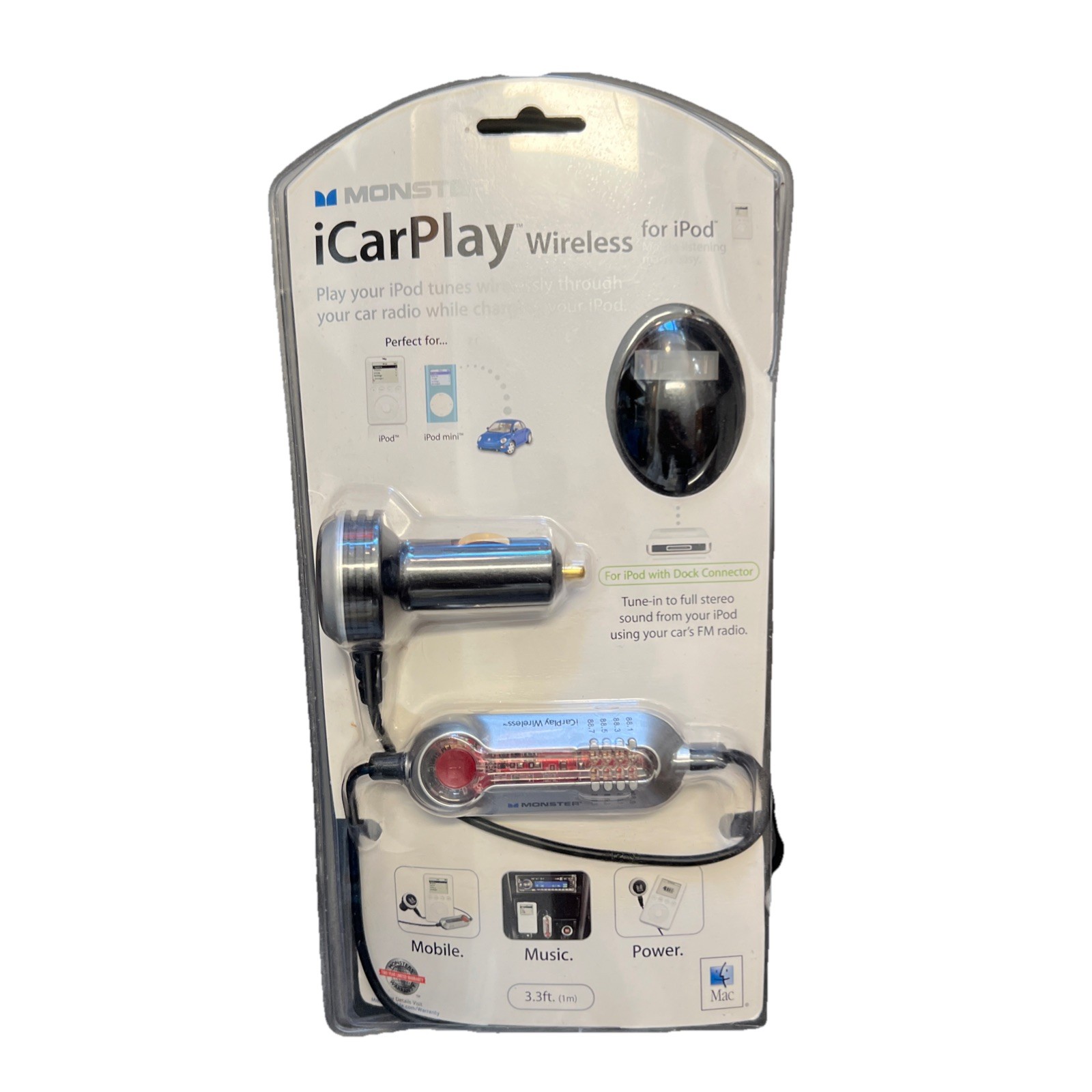 Monster iCarPlay Wireless FM Transmitter/Charger iPod/iPhone 30 Pin Connector