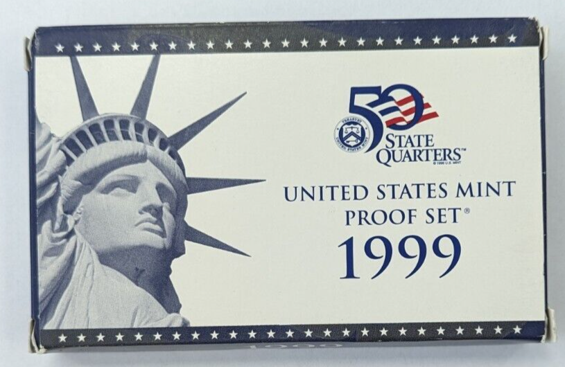1999-S US Mint 9-Coin Proof Set Complete Slides/Box+COA -OGP-