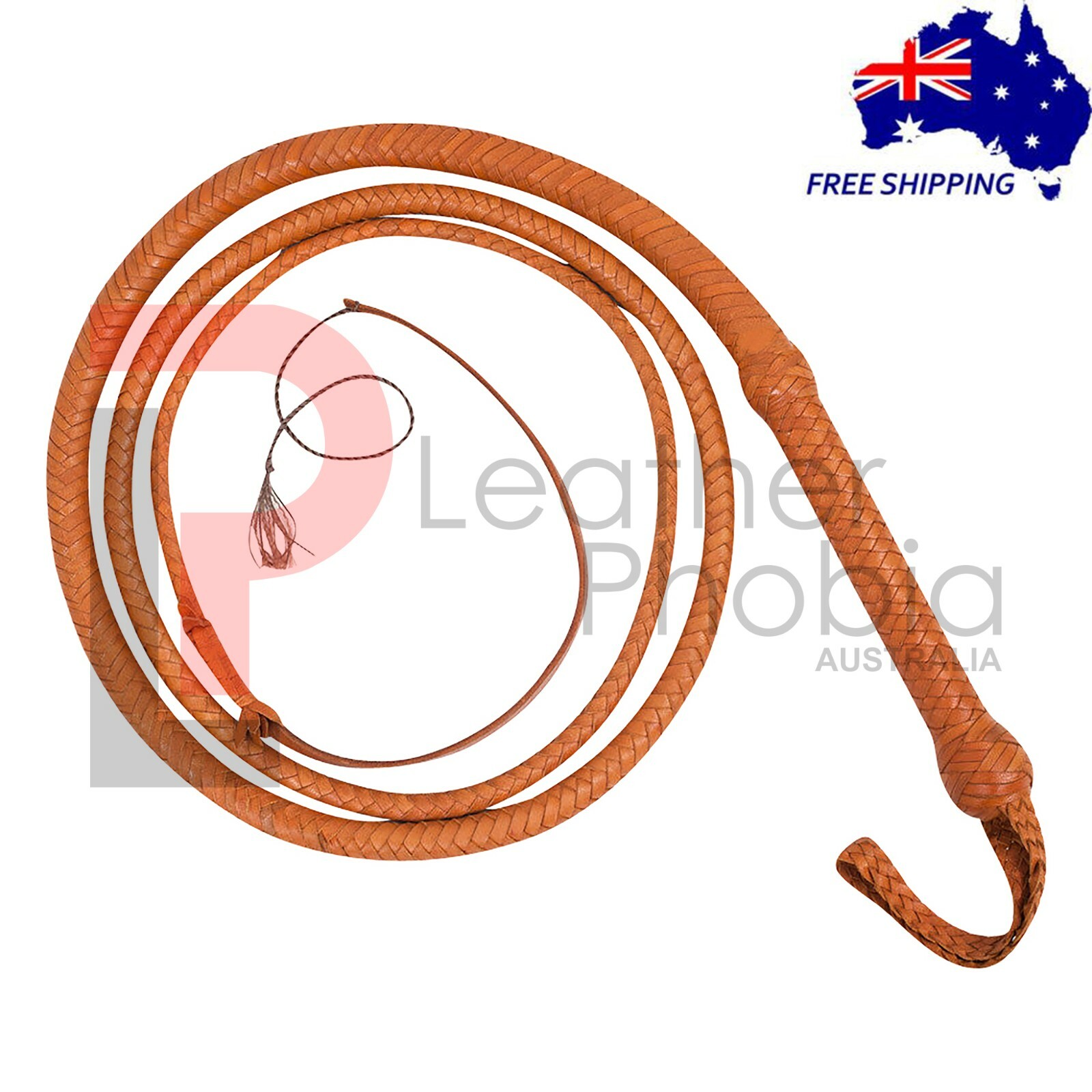 Bull Whip Genuine Real Cow Leather Stock Whip Heavy Whip 06 feet long 16 strands