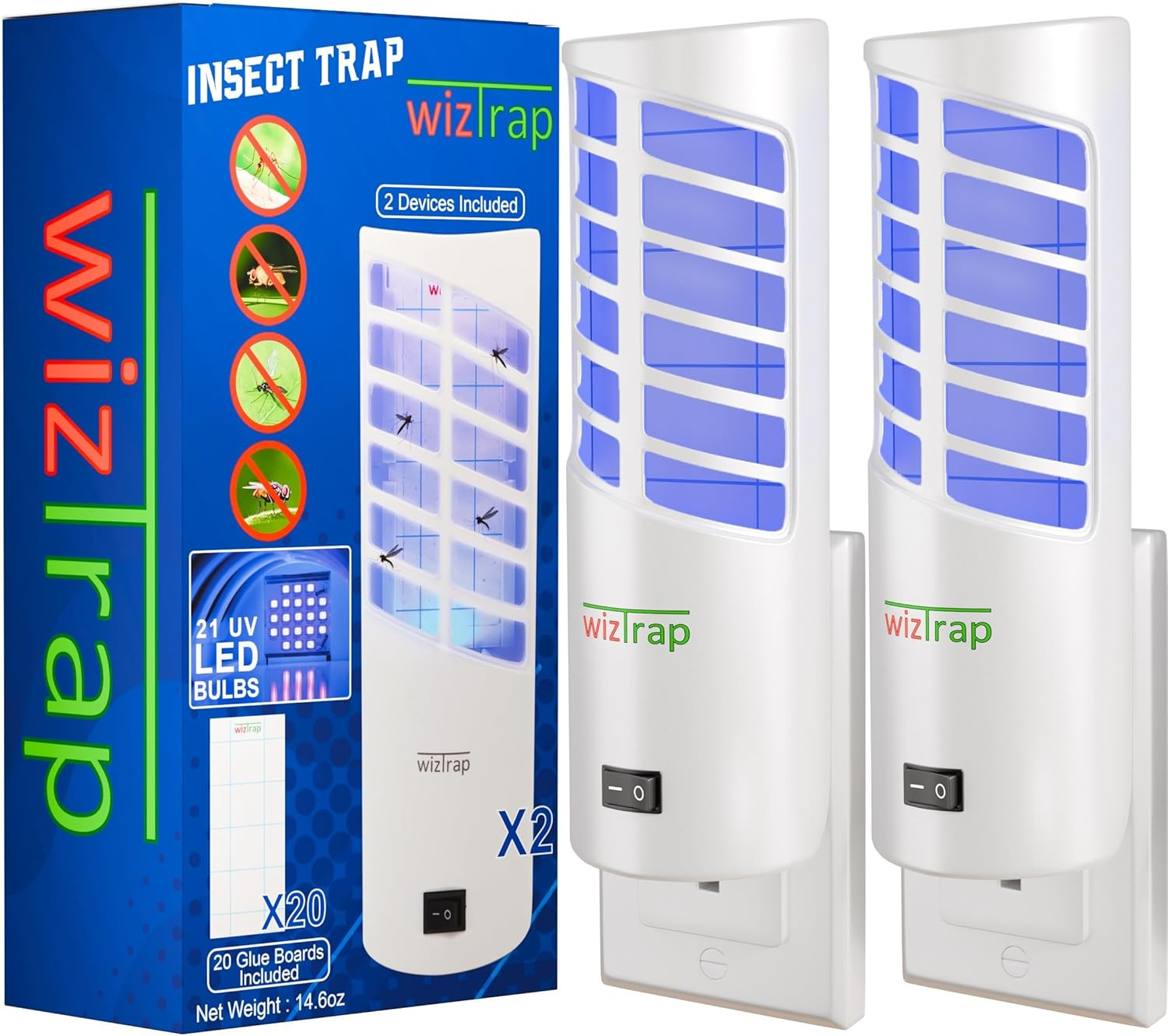Large Indoor Fly Trap 21 UV LED Bulbs for Gnats Moths Flies Mosquitoes
