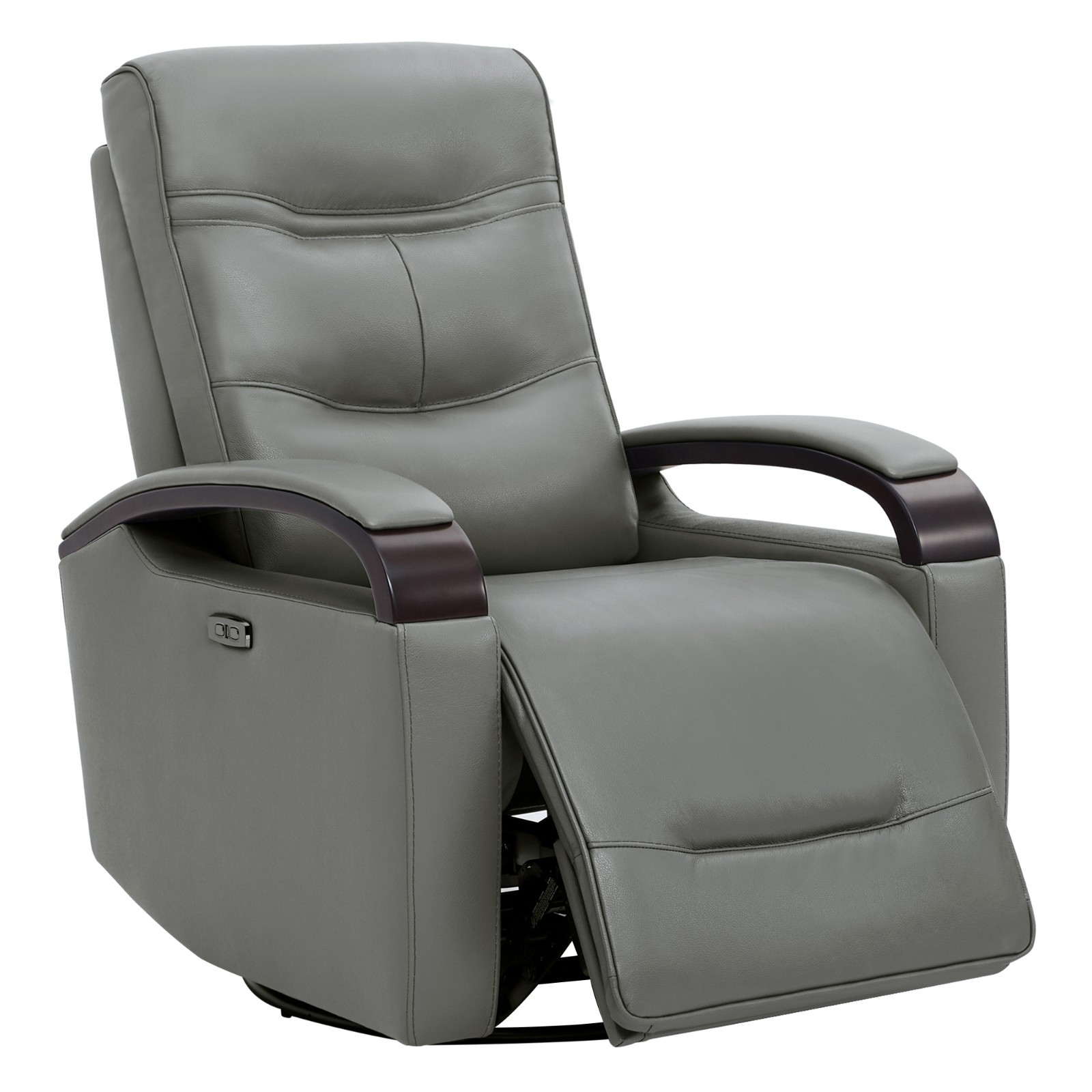 CHITA Genuine Leather Power Swivel Glider Rocker Recliner,Comfortable Headrest