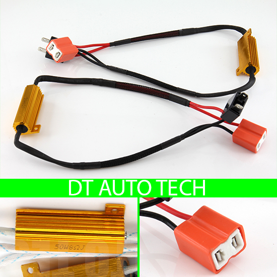 H7 LED DRL Fog Light Canbus 50W 6Ohm Load Resistor Wiring Canceller Decoder