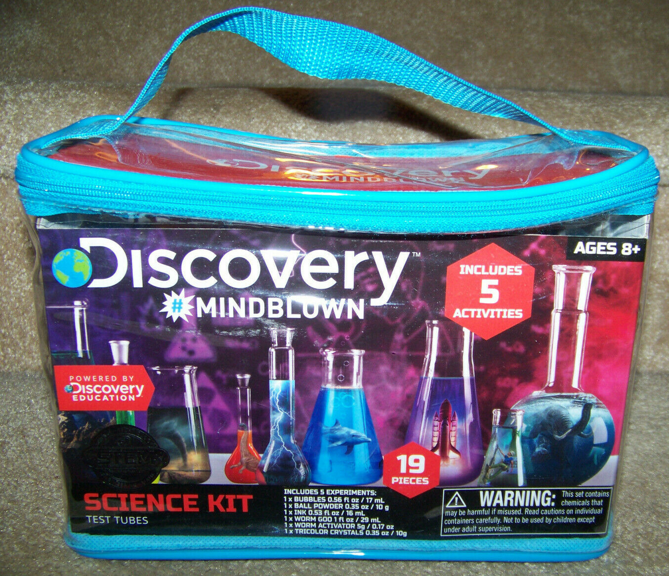 Discovery Mindblown STEM Science Chemistry Kit Test Tubes 5 Activities ~ NEW!