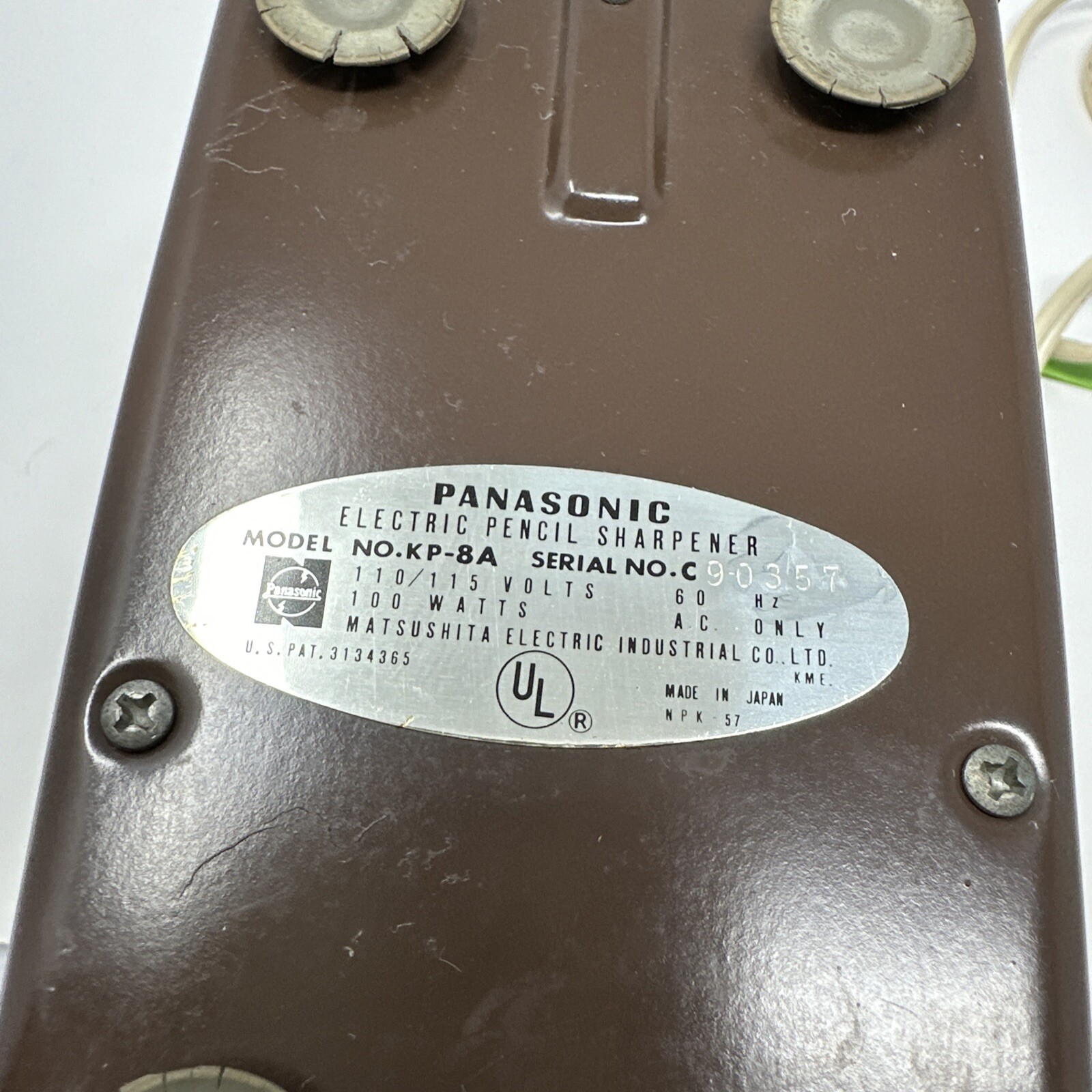 PANASONIC Electric Pencil Sharpener Model No. KP-8A TESTED Made in Japan