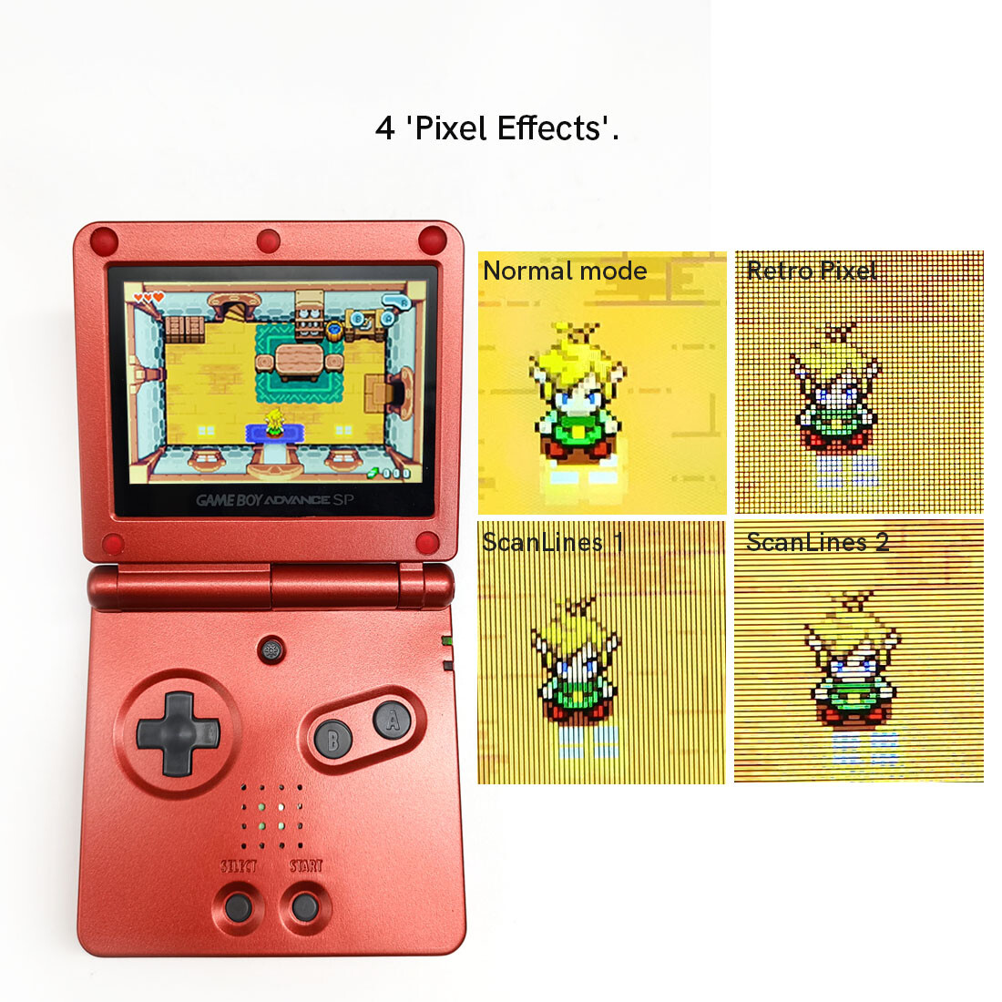 V5 Drop In 720x480 Pre-Laminated Retro Pixel IPS LCD Screen + Shell For GBA SP