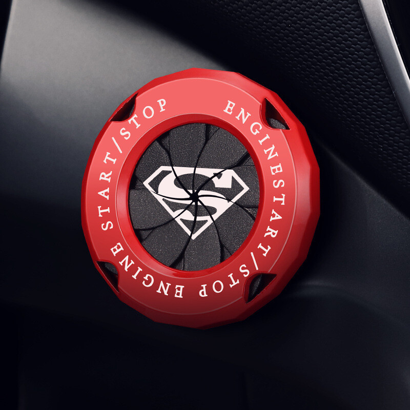 Superman Hero Engine Start Stop Push Button Cover Switch Decorative Trim