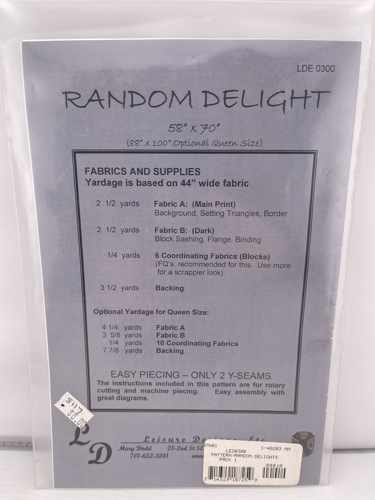 Random Delight Quilt Pattern By Leisure Designs, Etc. Mary Dodd