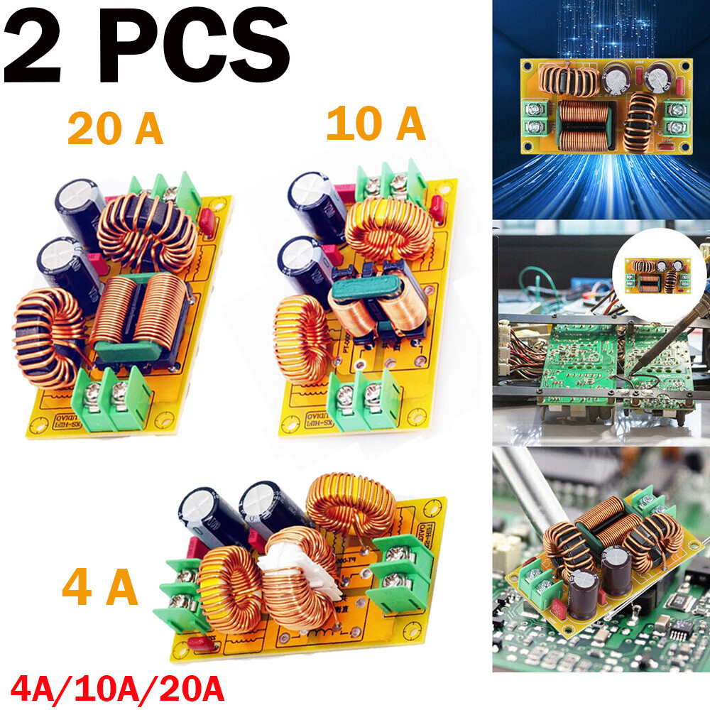 2X 4A 10A 20A DC 50V Power Filter EMI Module Audio High Frequency Filter Board