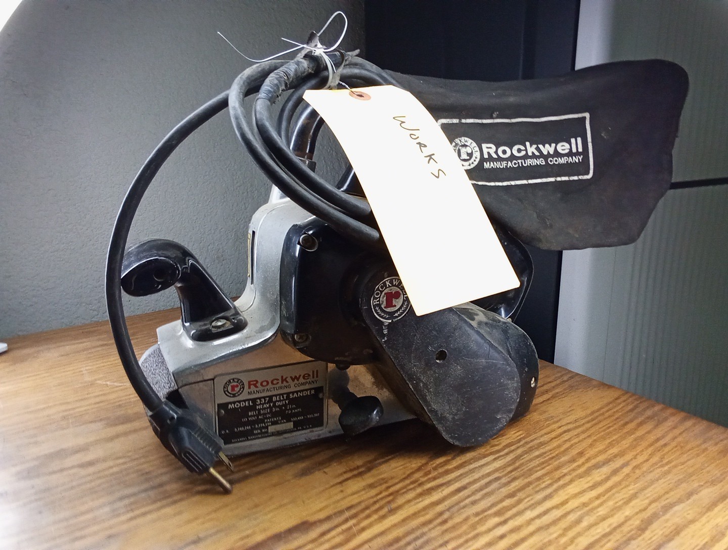 Vintage Rockwell Model 337 Heavy Duty Belt Sander (Tested)