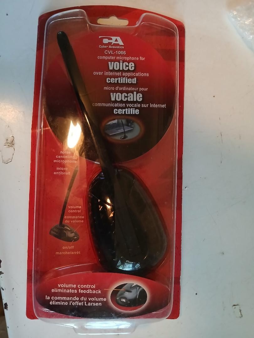 CA Cyber Acoustics CVL-1066 DeskTop Stand PC Microphone w/Volume Control NEW