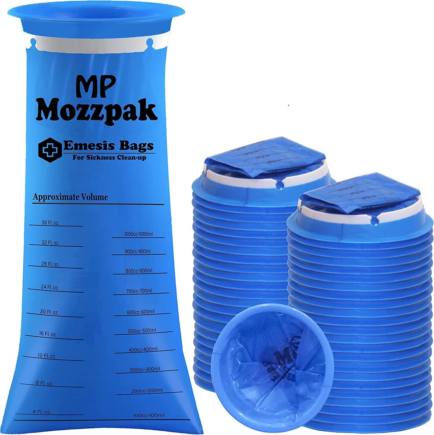 Vomit Bags Disposable 50 Pack - 1000Ml Emesis Bags, Leak-Proof Barf Bag, Travel
