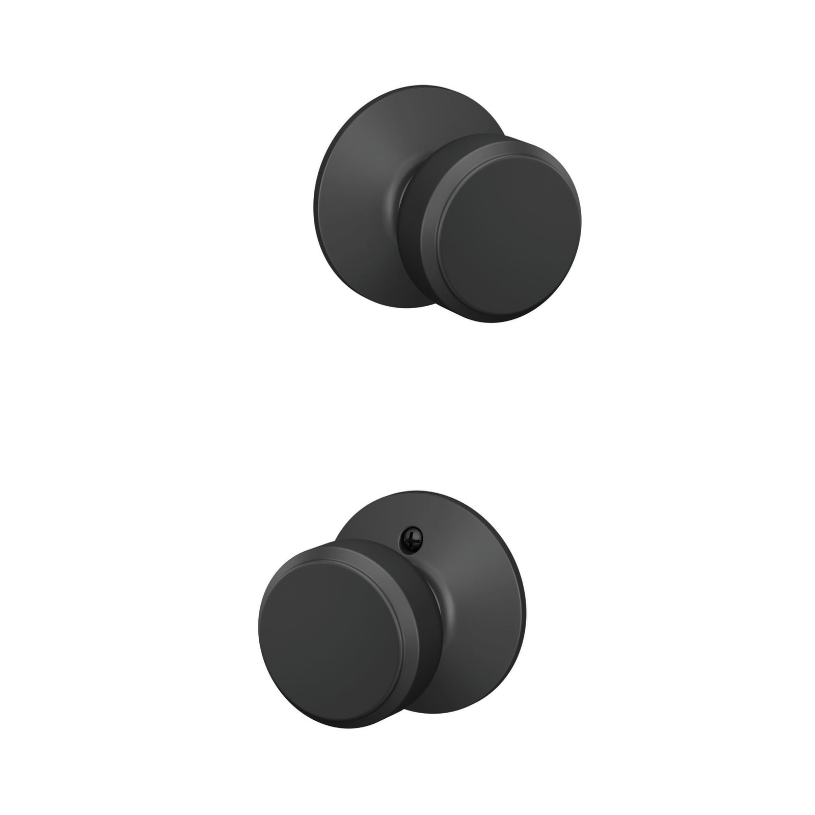 Door Knob Passage Lock Hall Closet Matte Black Schlage F10BWE622 Bowery