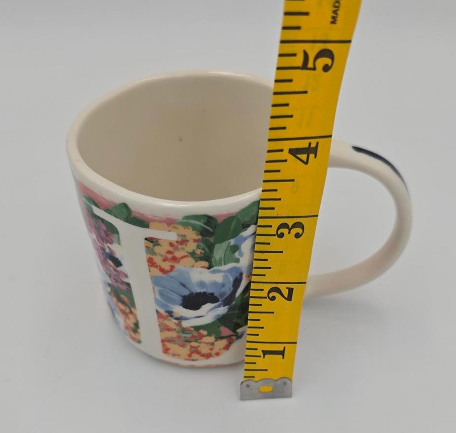 Anthropologie Monogram Floral Mug - Initial "L"