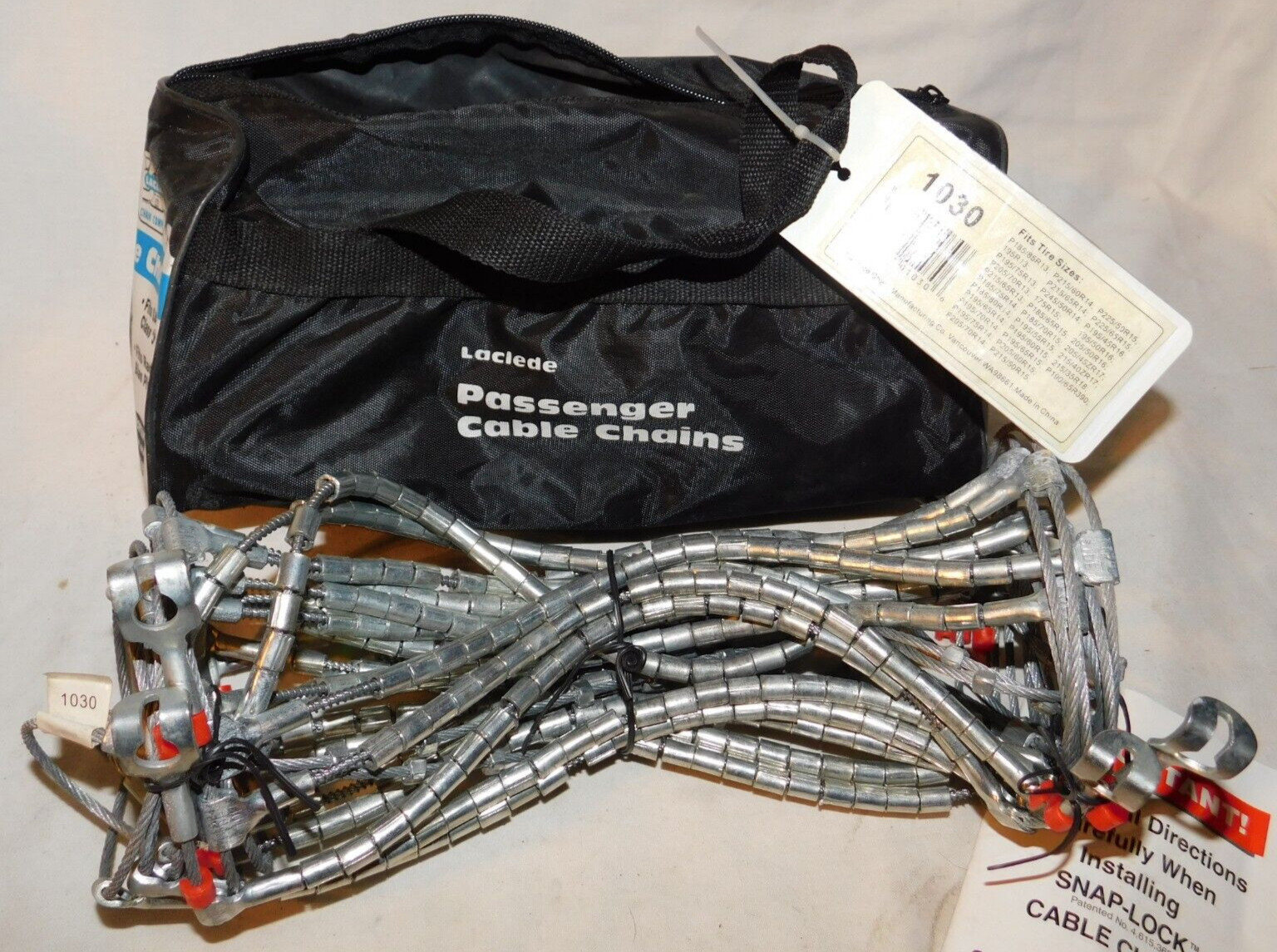 1030 Laclede Cable Tire Chains, 1 Pair - Never Used