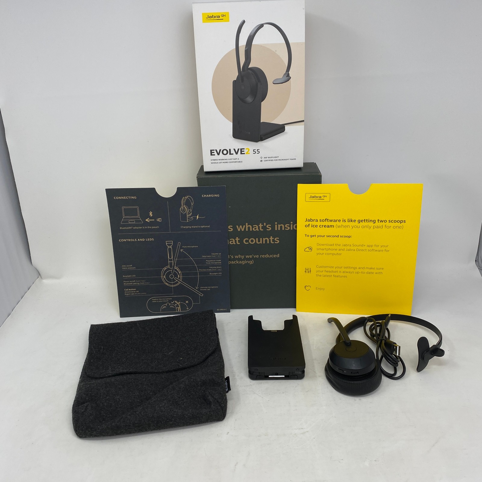 Jabra Evolve2 55 Stereo Wireless Headset - MS Teams Certified - with Dongle