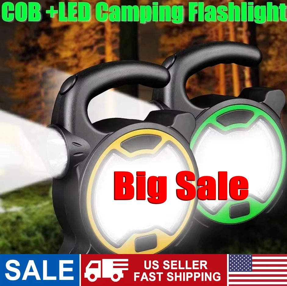 Battery Powered COB LED Portable Work Light, 2 Light Sources, 60&100 Lumens