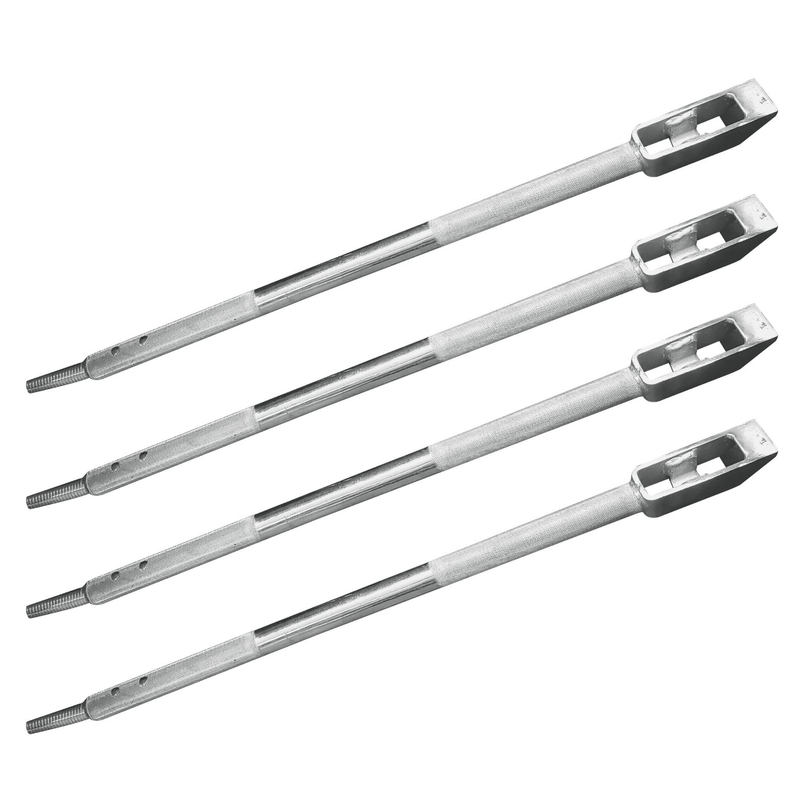 4 Pack Chrome 35" Combination Winch Bar for Flatbed Trailer Tie Down Strap