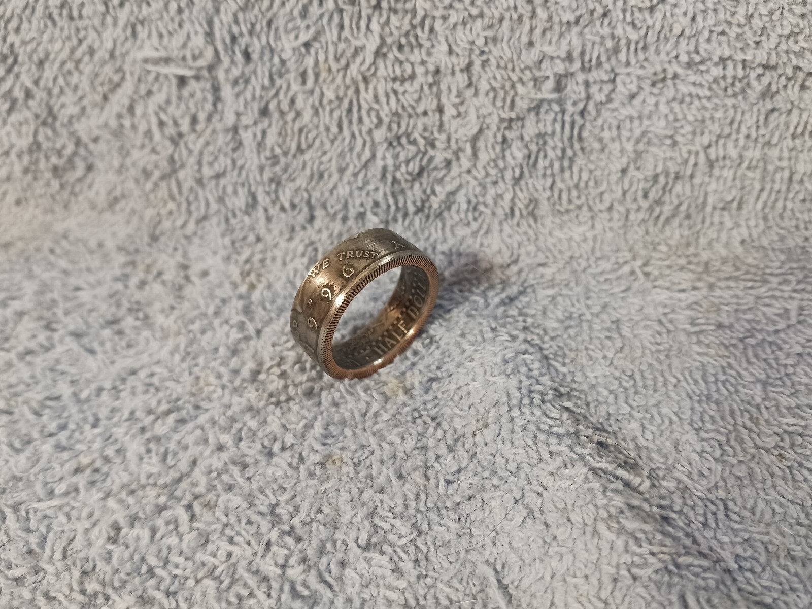 1996 Kennedy Half Dollars  size 10  coin ring  handmade mixed metals