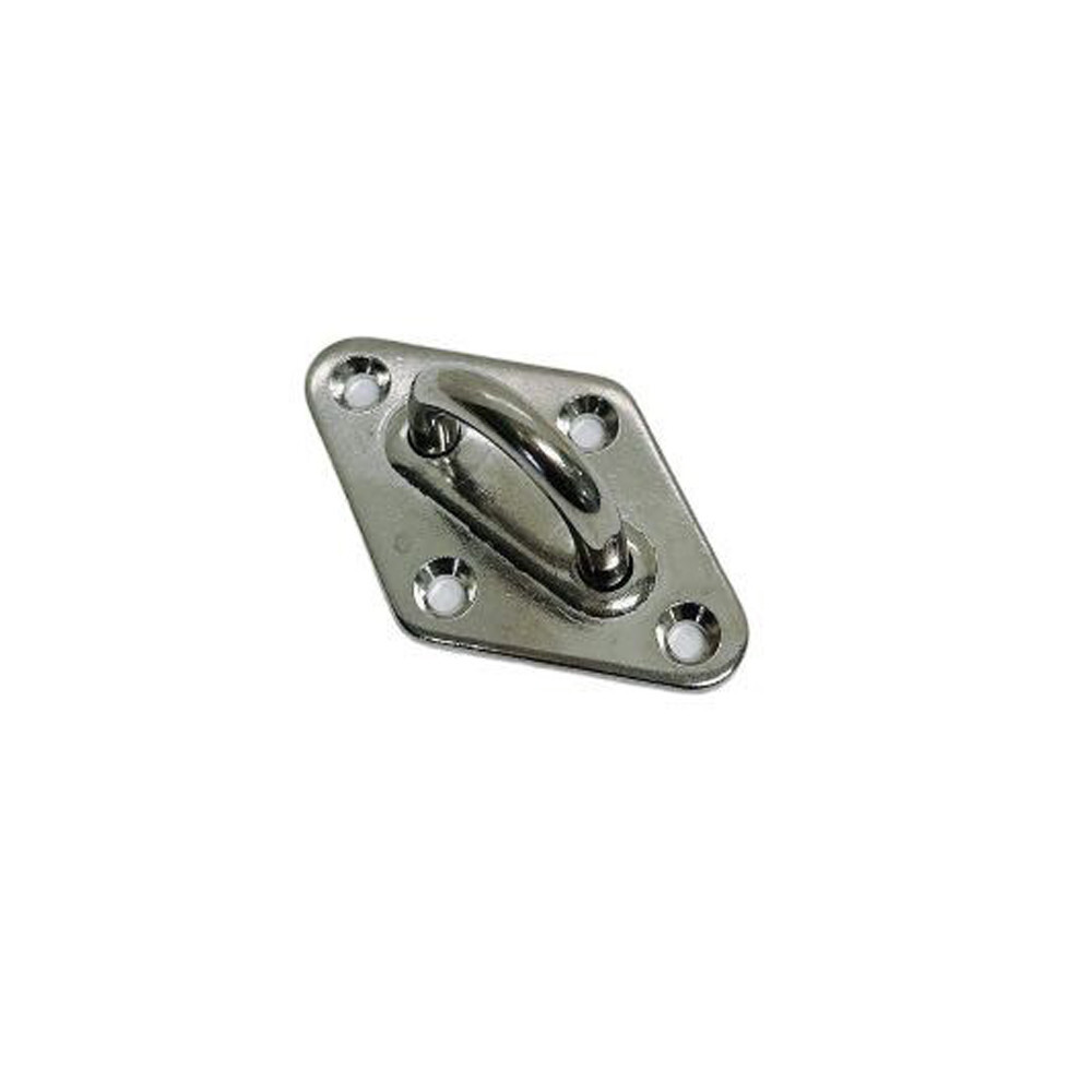 Light Duty Diamond Pad Eye Plate 3/16" 304 Stainless Steel for Hammock Boat Deck