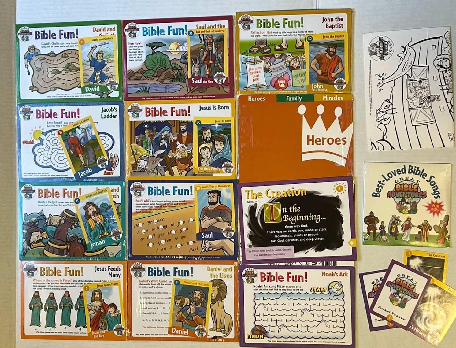 Great Bible Adventures Cards Sets Heroes Family Miracles Children Educational CD