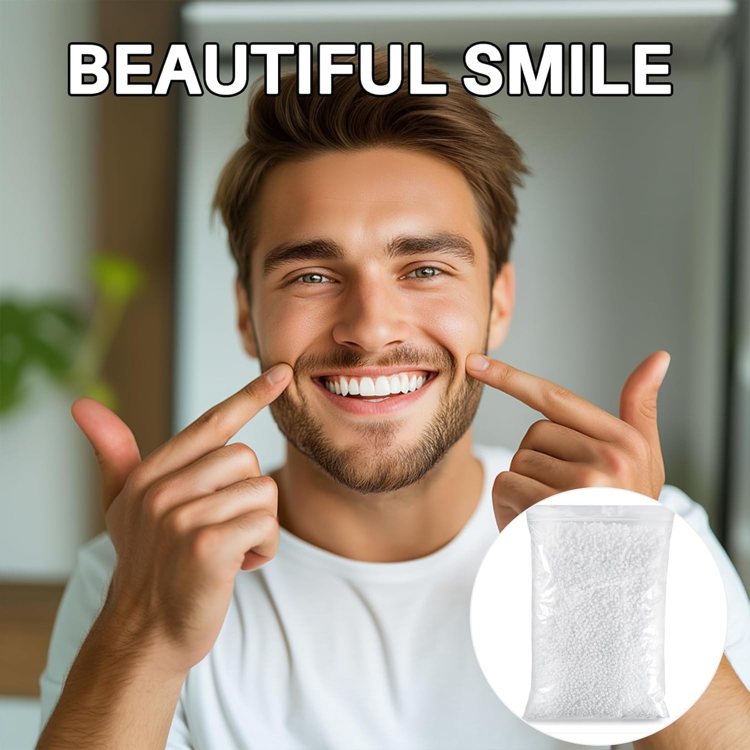 10.9Oz Moldable False Teeth Beads - Tooth Repair Kit,Repair Thermoplastic Beads,