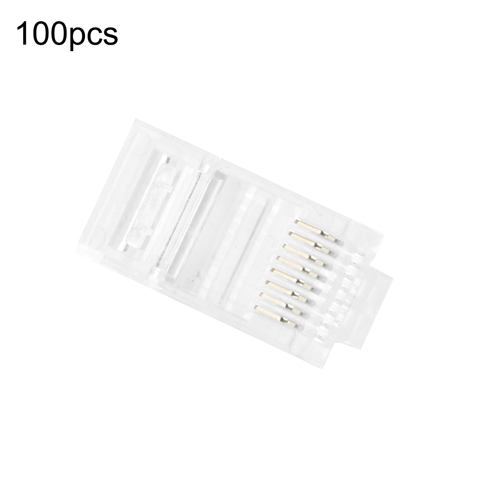 100* RJ45 Network Modular Plug 8P8C CAT5e Cable Connector End Pass Through C