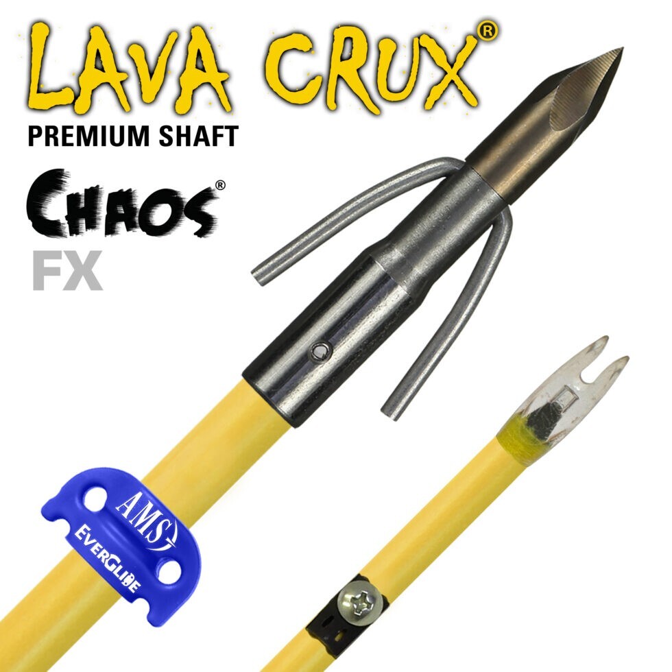 AMS Bowfishing Arrow Lava Crux Carbon Cored Chaos Point w/ Safety Slide #A603