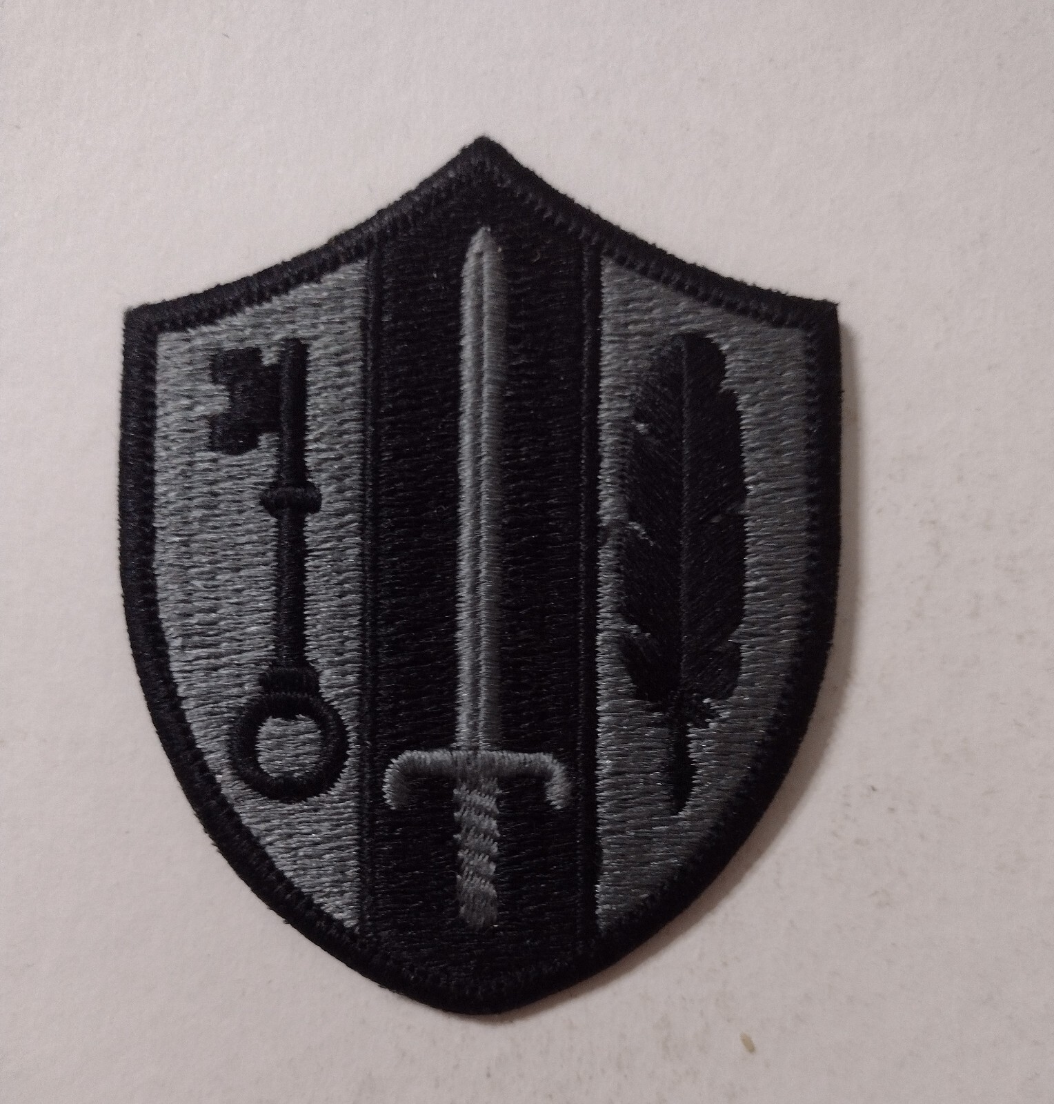 ARMY RESERVE READINESS COMAND PATCH ACU (BLACK ON GRAY) NO HOOK & LOOP ON BACK