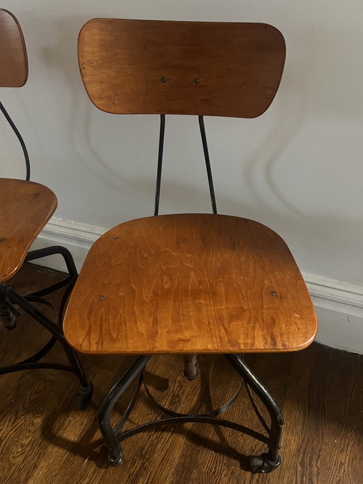 Vintage Industrial Toledo Drafting Stools (pair)