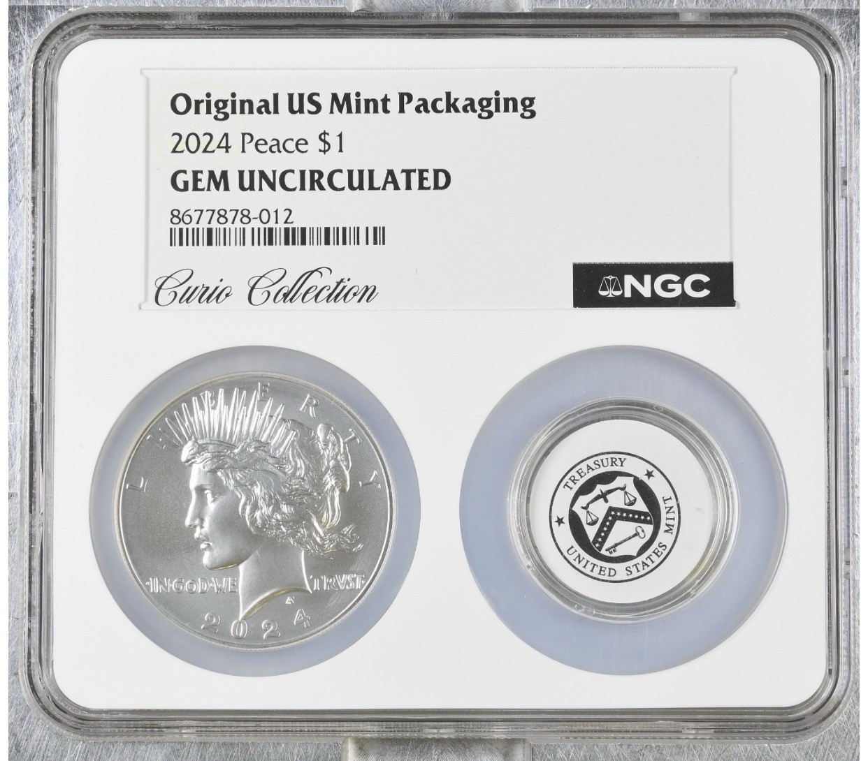2024 Peace Dollar NGC Gem Uncirculated Original US Mint Packaging Curio Collecti