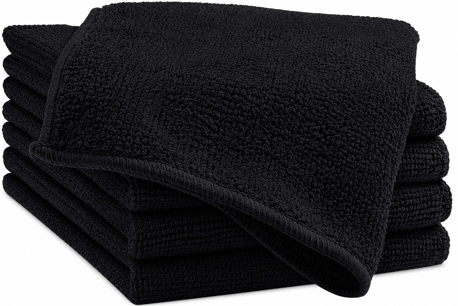 5Pack Microfiber Cleaning Cloth Black Lint Free Towels for Kitchen Home Cleaning
