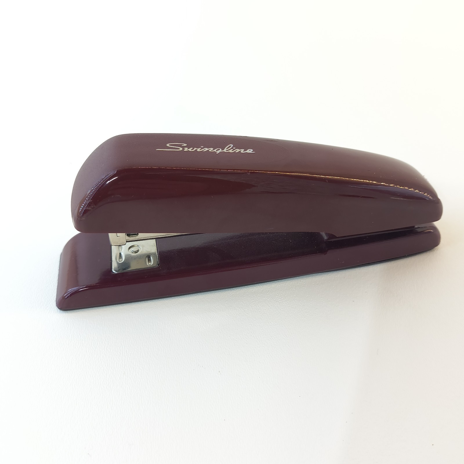Vintage Maroon Swingline Model 646 Desk Stapler Burgundy Wine Red Made in USA
