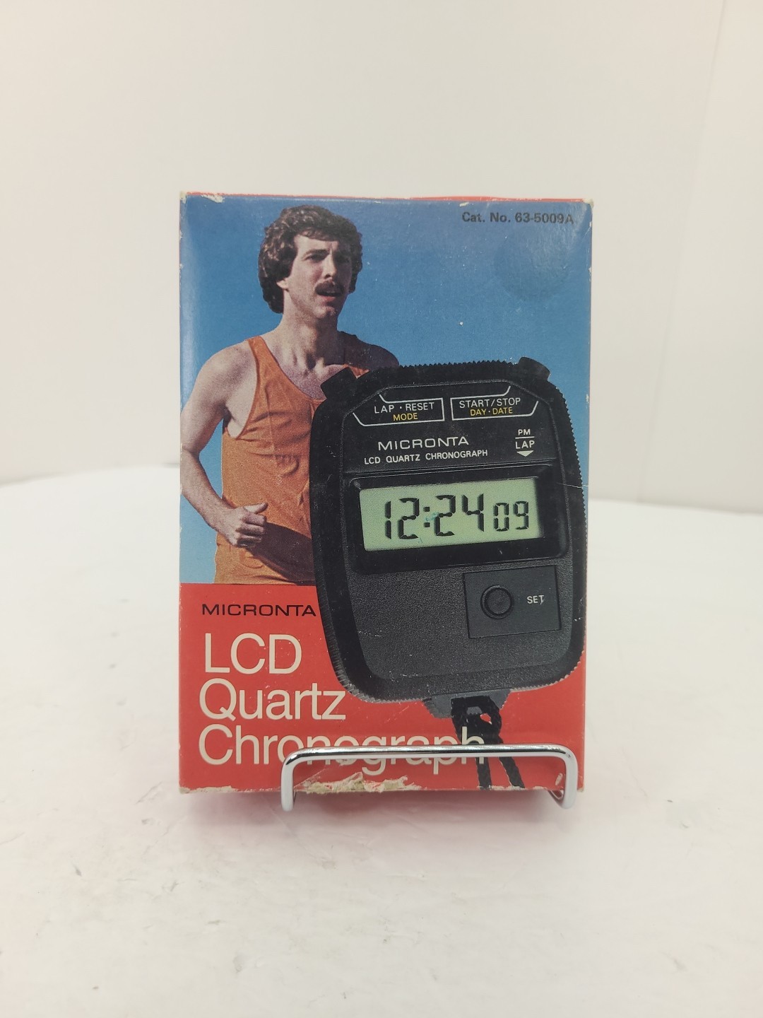 Vintage MICRONTA LCD Quartz chronograph Cat. No. 63-5009 STOPWATCH New Battery