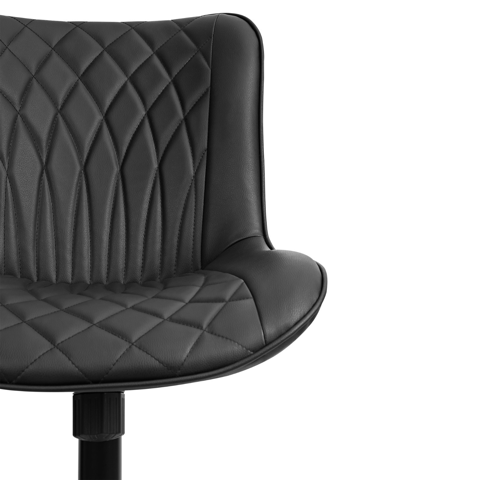 PU Leather Armless Mid Back Adjustable Height Swivel Office Chair Space Saving