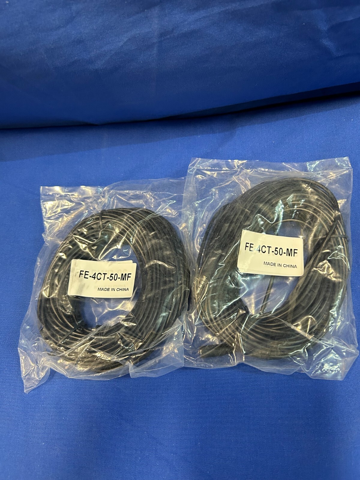 Lot of 2 50ft 3.5mm 4 Conductor TRRS / 3 Band + Mic or Video M/F Extension Cable