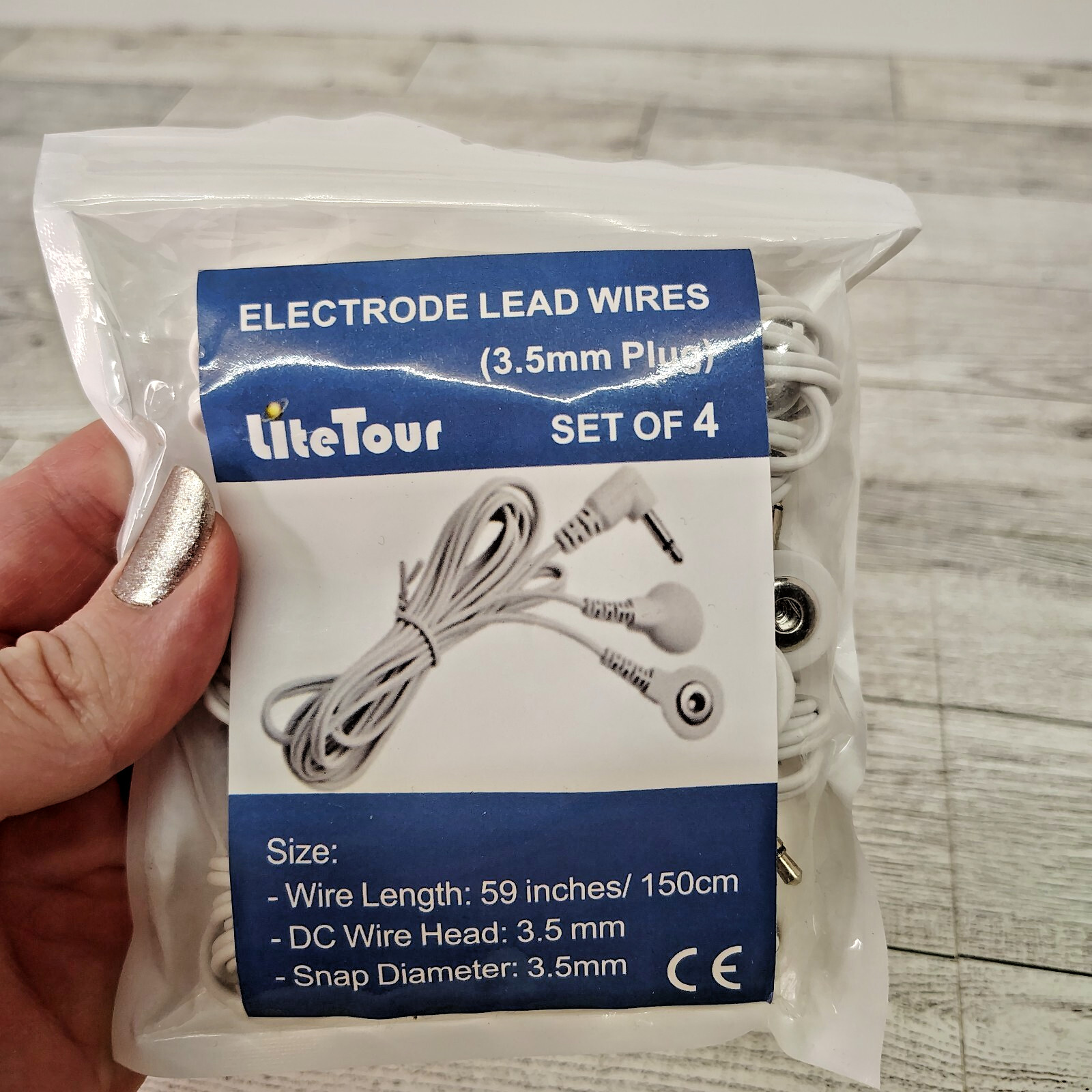 TENS/EMS Replacement Unit Lead Wires 3.5mm Plug 3.5mm Snap Connector 4x 59'' NEW